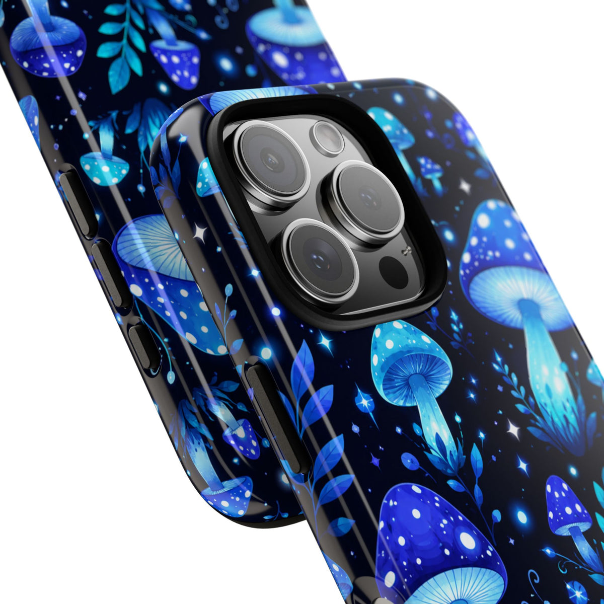 Blue Glowing Mushrooms Phone Case — Psychedelic Fungi Tough Case