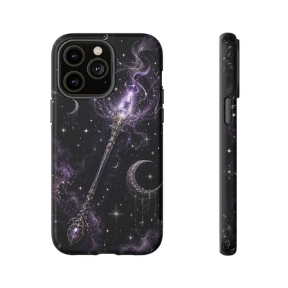Celestial Magic Wand Phone Case — Mystic Moon & Stars Galaxy Tough Case