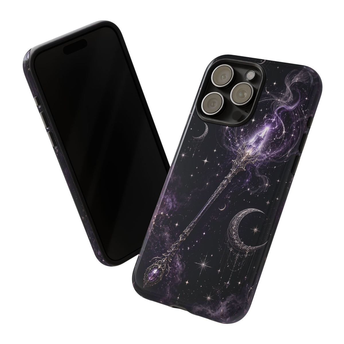 Celestial Magic Wand Phone Case — Mystic Moon & Stars Galaxy Tough Case
