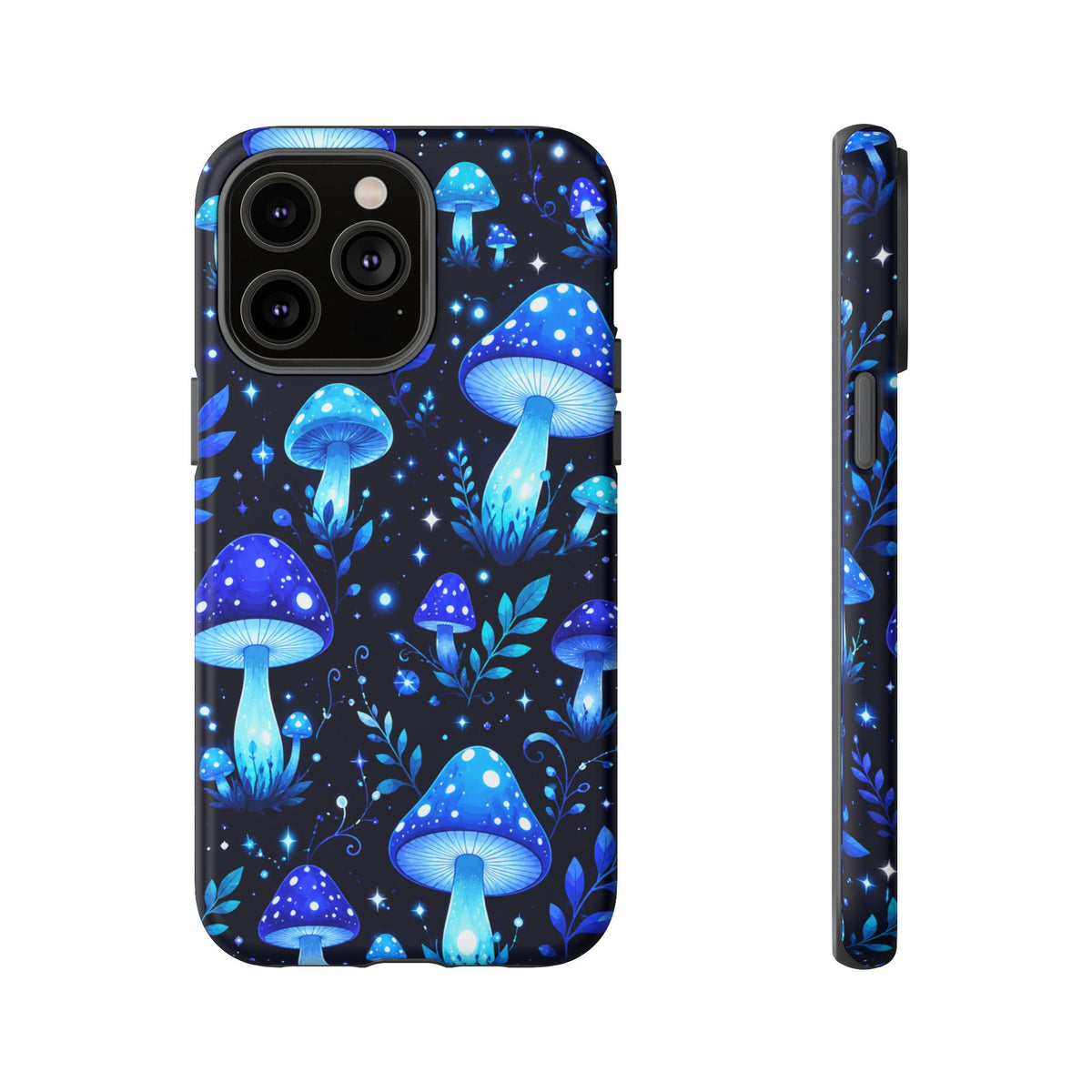 Blue Glowing Mushrooms Phone Case — Psychedelic Fungi Tough Case