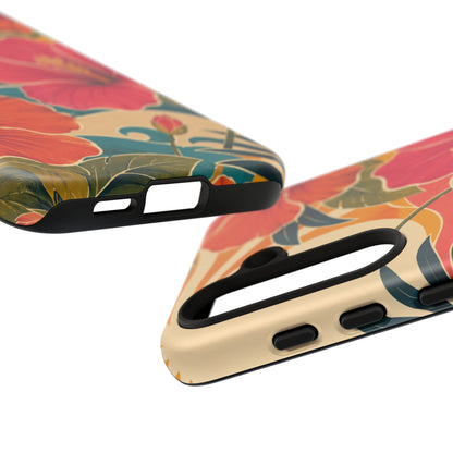 Tropical Floral Tough Phone Case — Sunset Vibes  Protective Cover