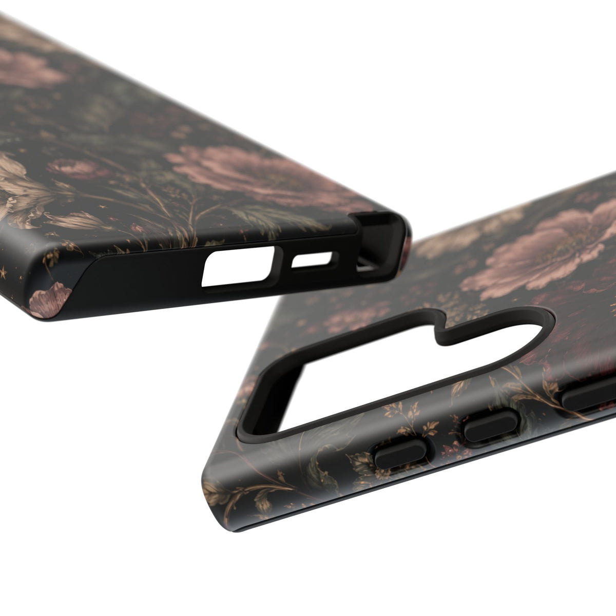Floral Phone Case — Vintage Dark Botanical Protective Cover