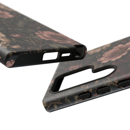 Floral Phone Case — Vintage Dark Botanical Protective Cover