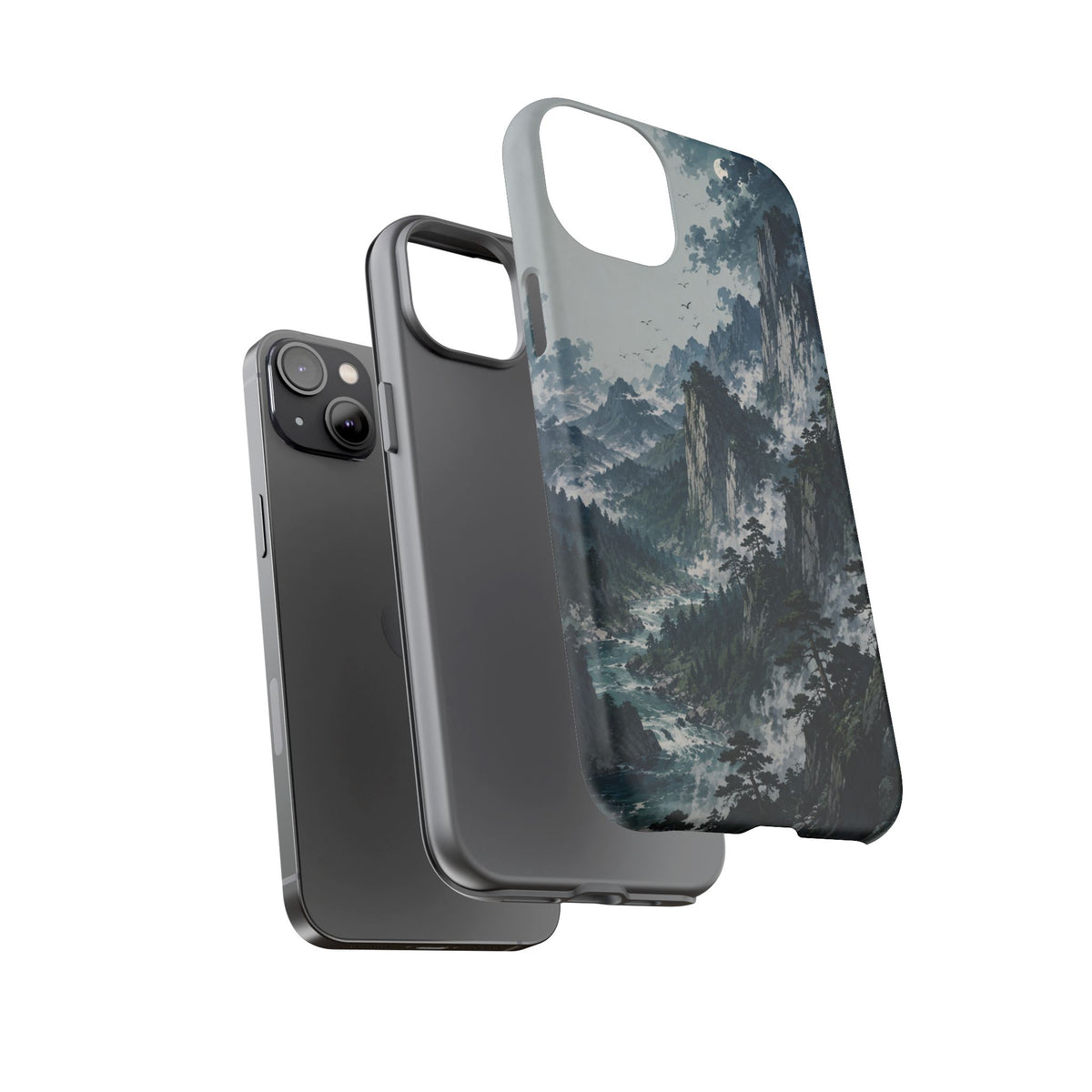 Mountain Landscape Phone Case — Misty Peaks Protective Tough Case