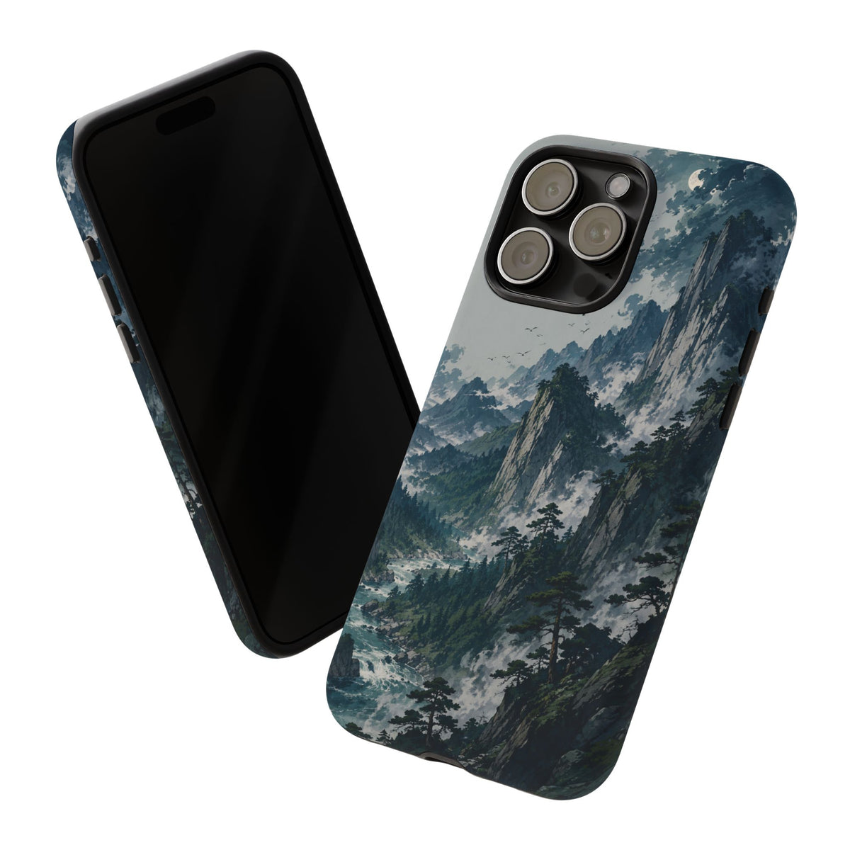 Mountain Landscape Phone Case — Misty Peaks Protective Tough Case