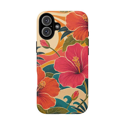 Tropical Floral Tough Phone Case — Sunset Vibes  Protective Cover