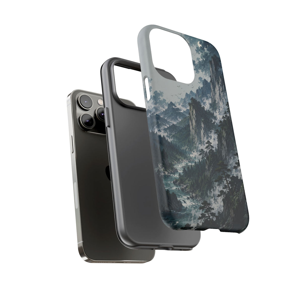 Mountain Landscape Phone Case — Misty Peaks Protective Tough Case