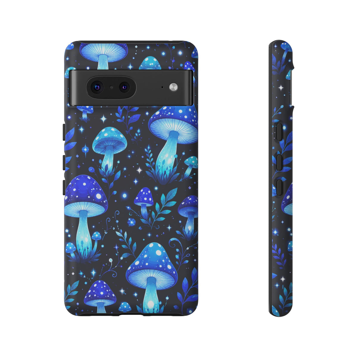 Blue Glowing Mushrooms Phone Case — Psychedelic Fungi Tough Case
