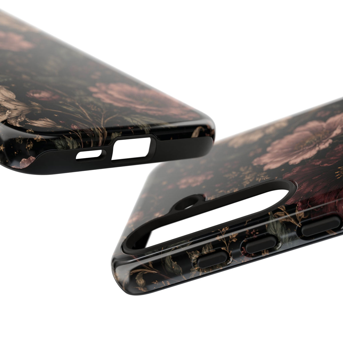 Floral Phone Case — Vintage Dark Botanical Protective Cover