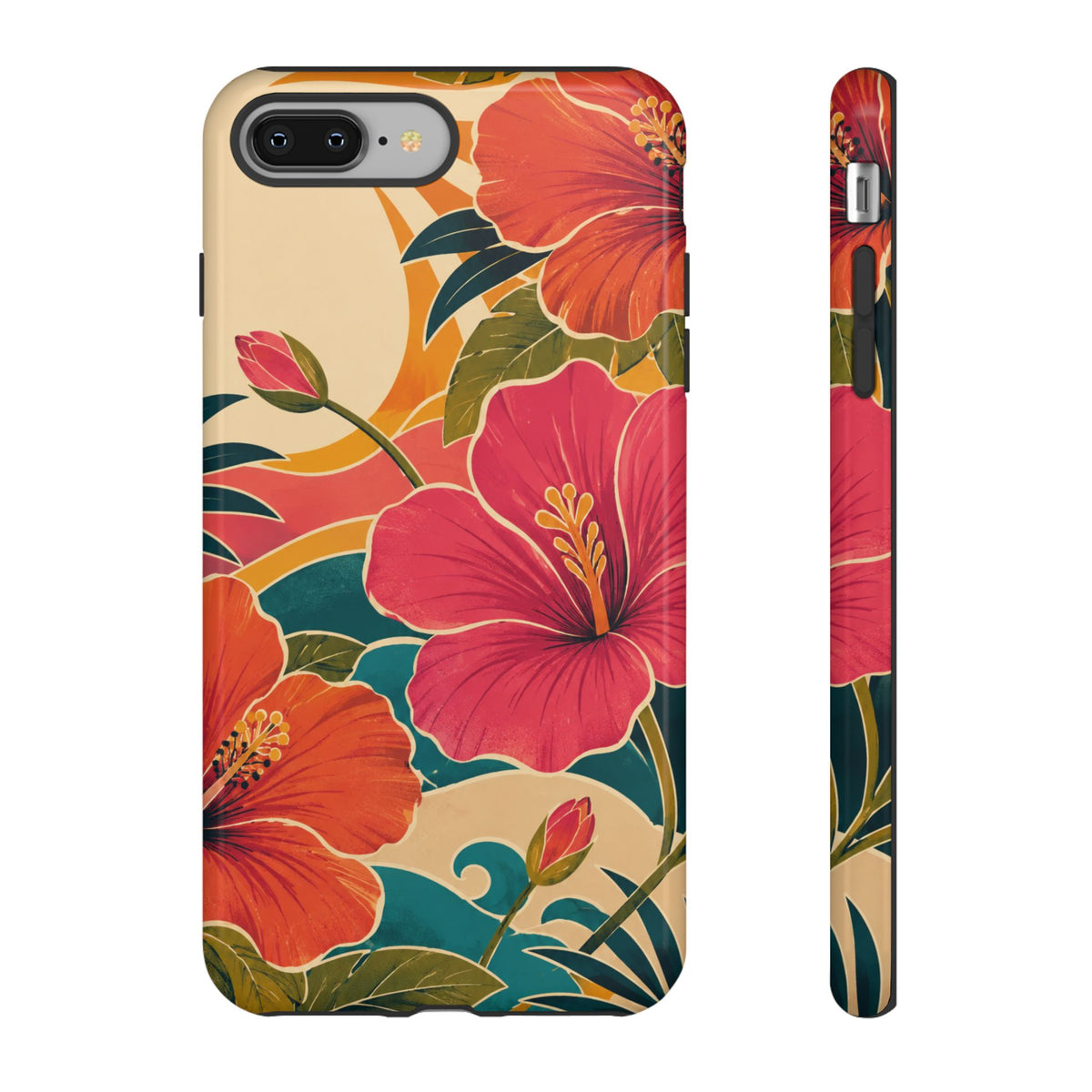 Tropical Floral Tough Phone Case — Sunset Vibes  Protective Cover