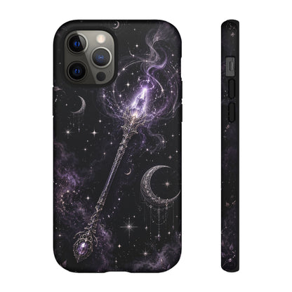 Celestial Magic Wand Phone Case — Mystic Moon & Stars Galaxy Tough Case