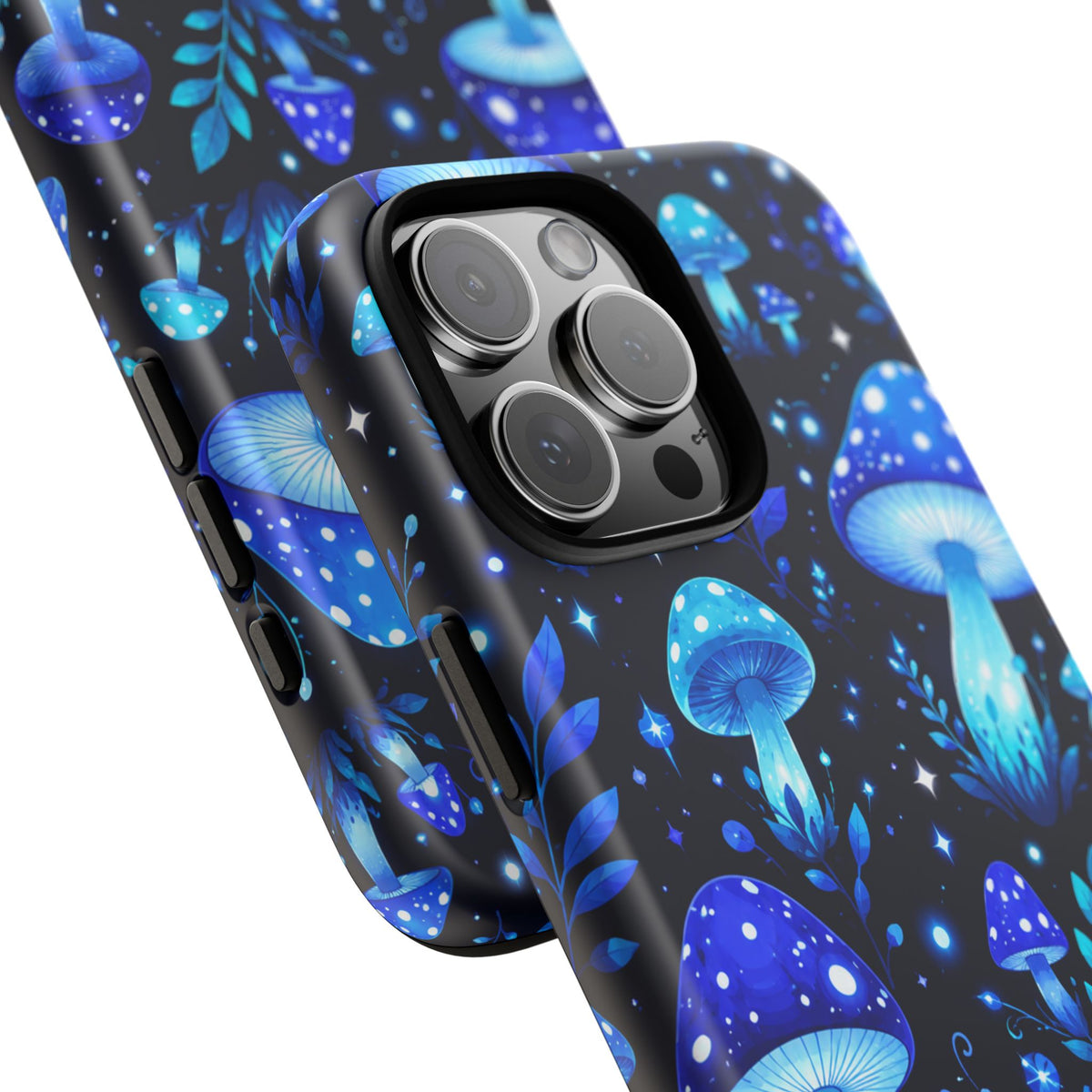Blue Glowing Mushrooms Phone Case — Psychedelic Fungi Tough Case