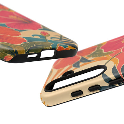 Tropical Floral Tough Phone Case — Sunset Vibes  Protective Cover