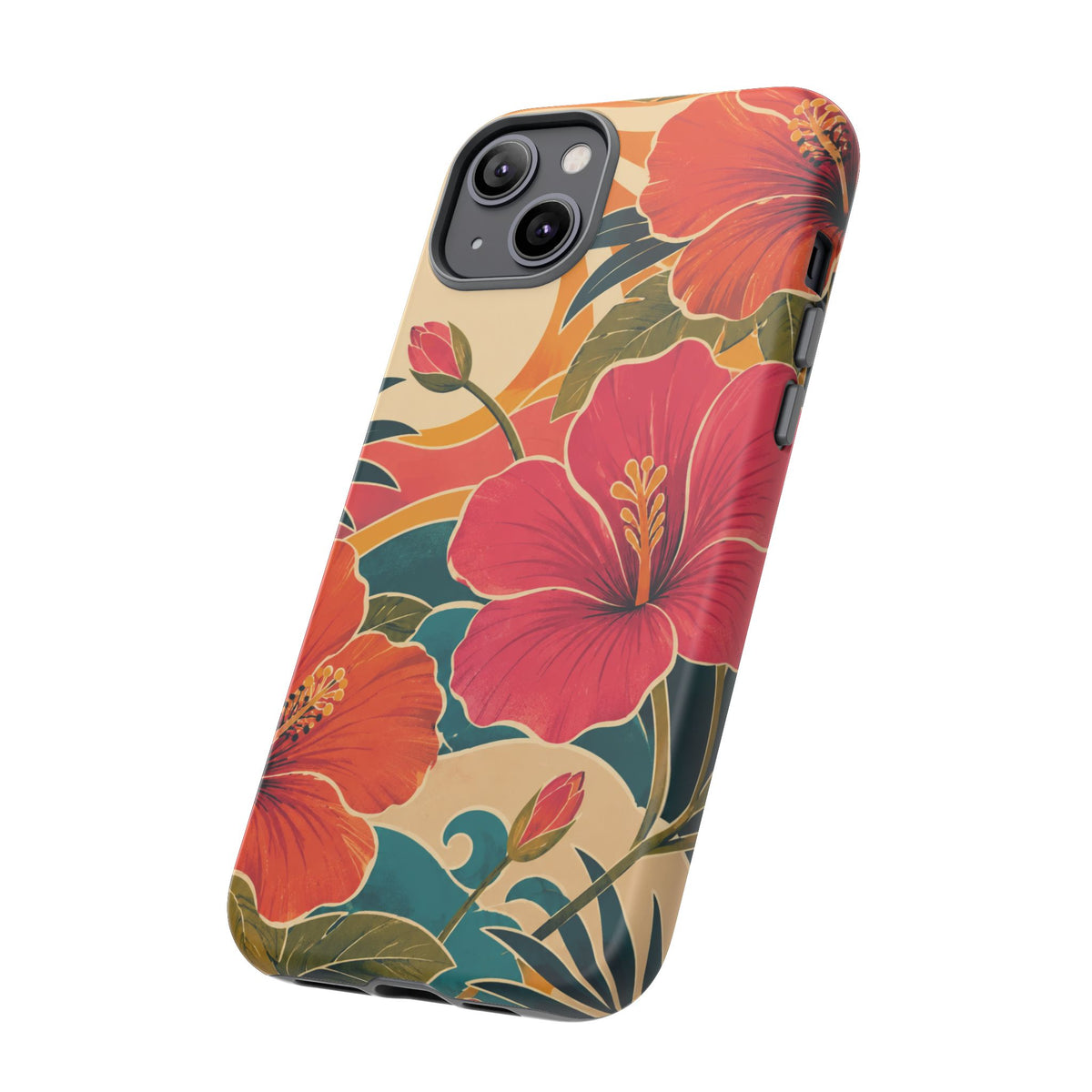 Tropical Floral Tough Phone Case — Sunset Vibes  Protective Cover