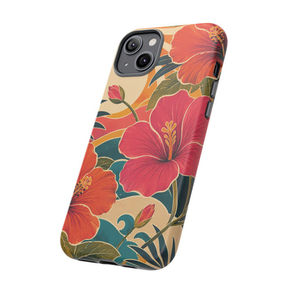 Tropical Floral Tough Phone Case — Sunset Vibes  Protective Cover