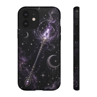 Celestial Magic Wand Phone Case — Mystic Moon & Stars Galaxy Tough Case