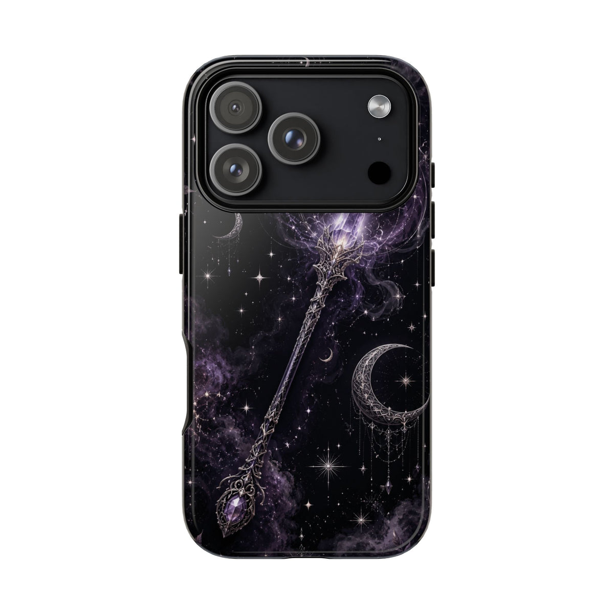Celestial Magic Wand Phone Case — Mystic Moon & Stars Galaxy Tough Case
