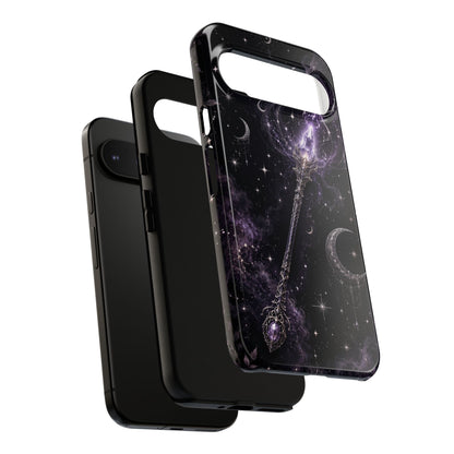 Celestial Magic Wand Phone Case — Mystic Moon & Stars Galaxy Tough Case