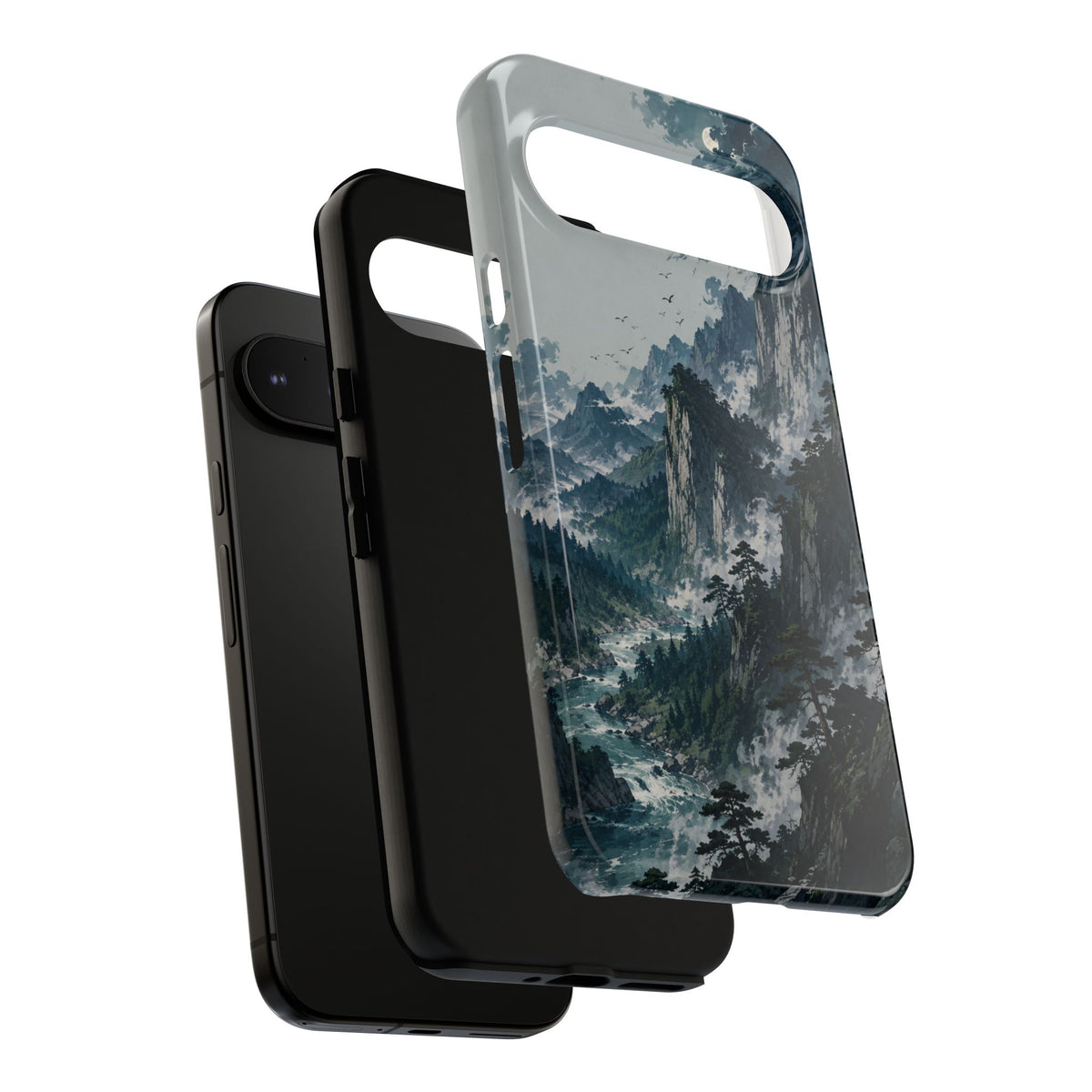 Mountain Landscape Phone Case — Misty Peaks Protective Tough Case