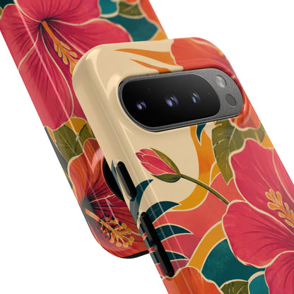 Tropical Floral Tough Phone Case — Sunset Vibes  Protective Cover