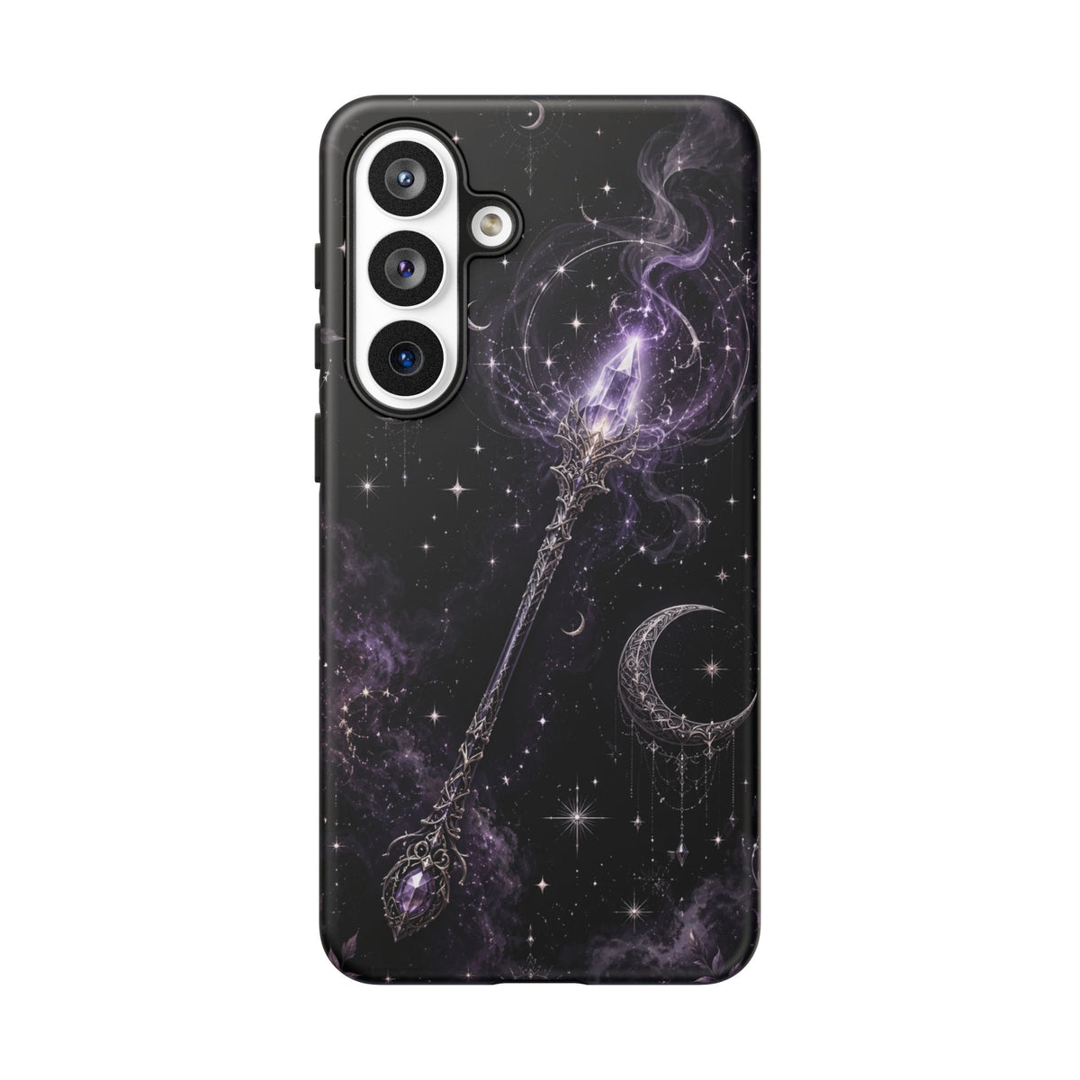 Celestial Magic Wand Phone Case — Mystic Moon & Stars Galaxy Tough Case
