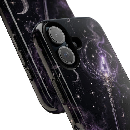Celestial Magic Wand Phone Case — Mystic Moon & Stars Galaxy Tough Case