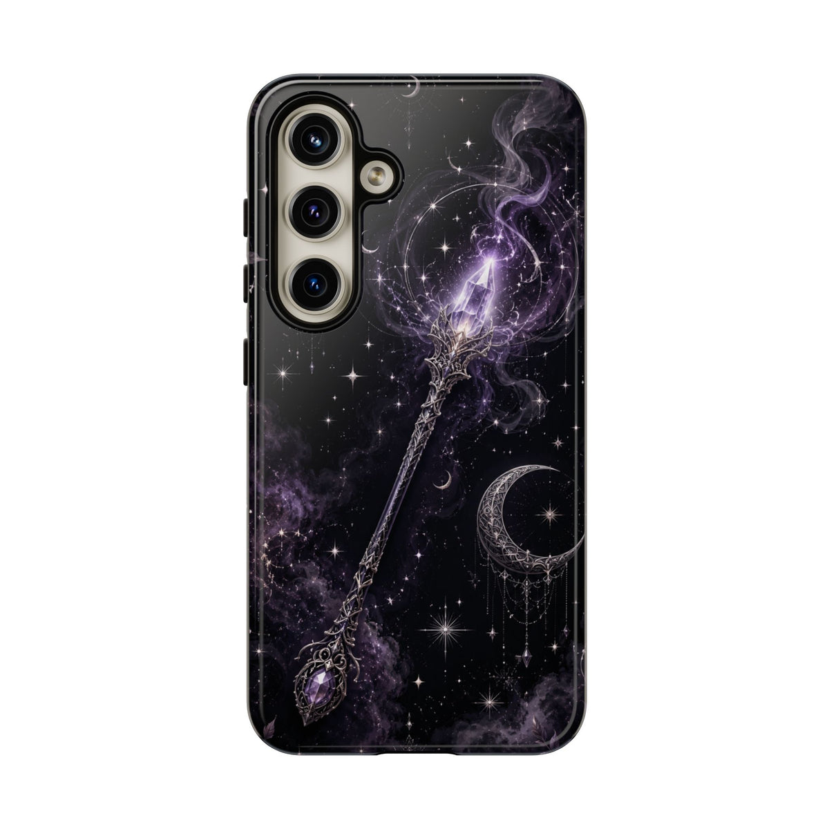 Celestial Magic Wand Phone Case — Mystic Moon & Stars Galaxy Tough Case
