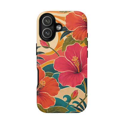 Tropical Floral Tough Phone Case — Sunset Vibes  Protective Cover