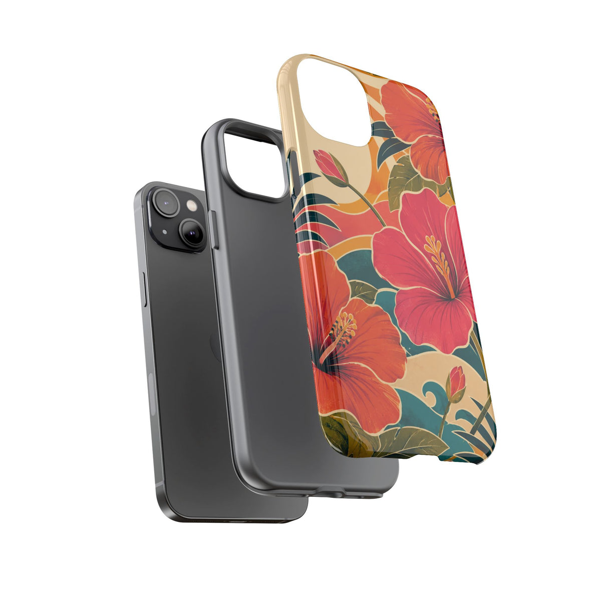Tropical Floral Tough Phone Case — Sunset Vibes  Protective Cover