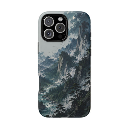Mountain Landscape Phone Case — Misty Peaks Protective Tough Case