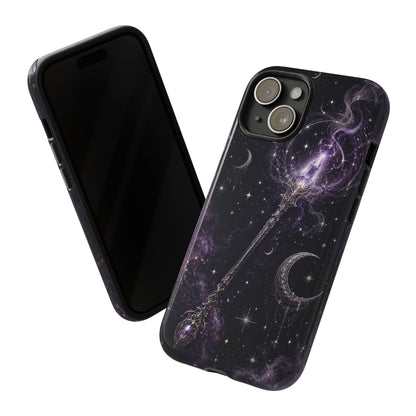 Celestial Magic Wand Phone Case — Mystic Moon & Stars Galaxy Tough Case