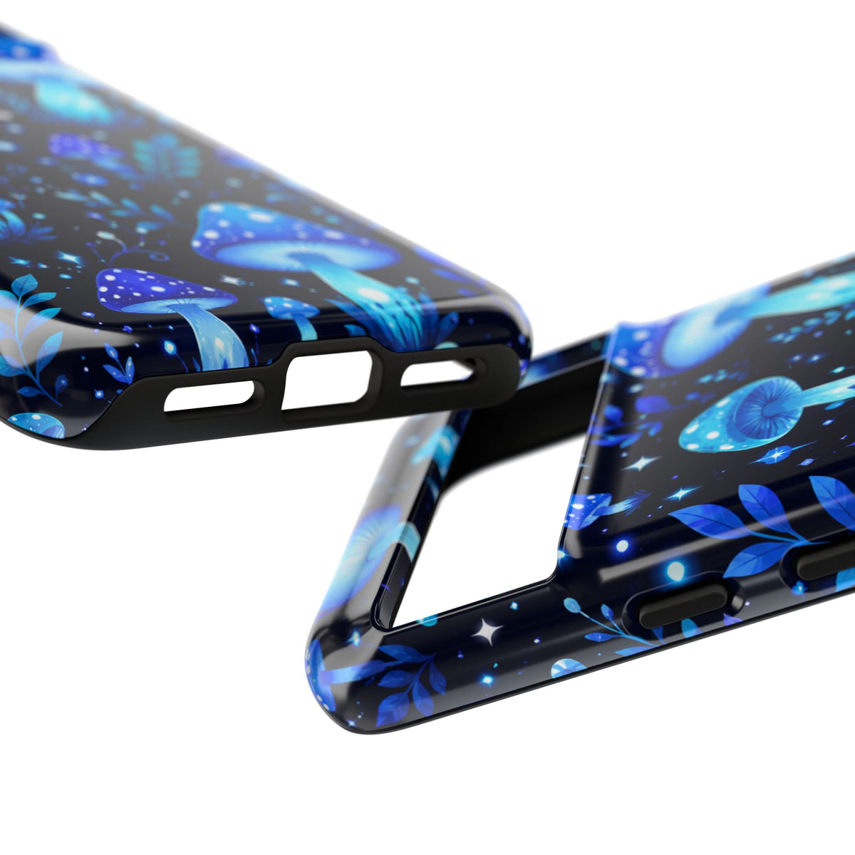 Blue Glowing Mushrooms Phone Case — Psychedelic Fungi Tough Case