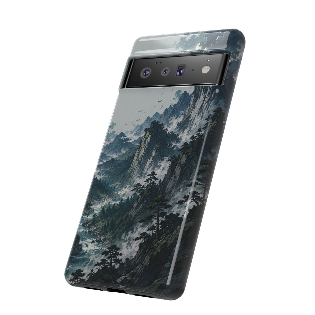 Mountain Landscape Phone Case — Misty Peaks Protective Tough Case