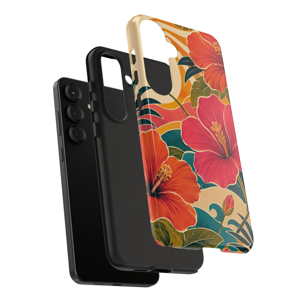 Tropical Floral Tough Phone Case — Sunset Vibes  Protective Cover