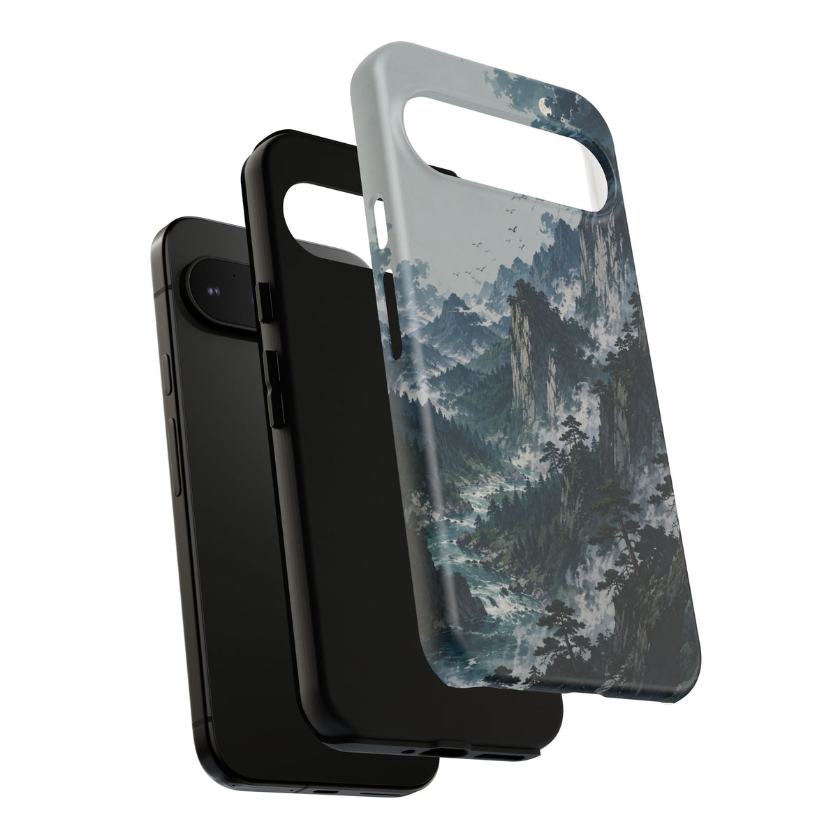 Mountain Landscape Phone Case — Misty Peaks Protective Tough Case