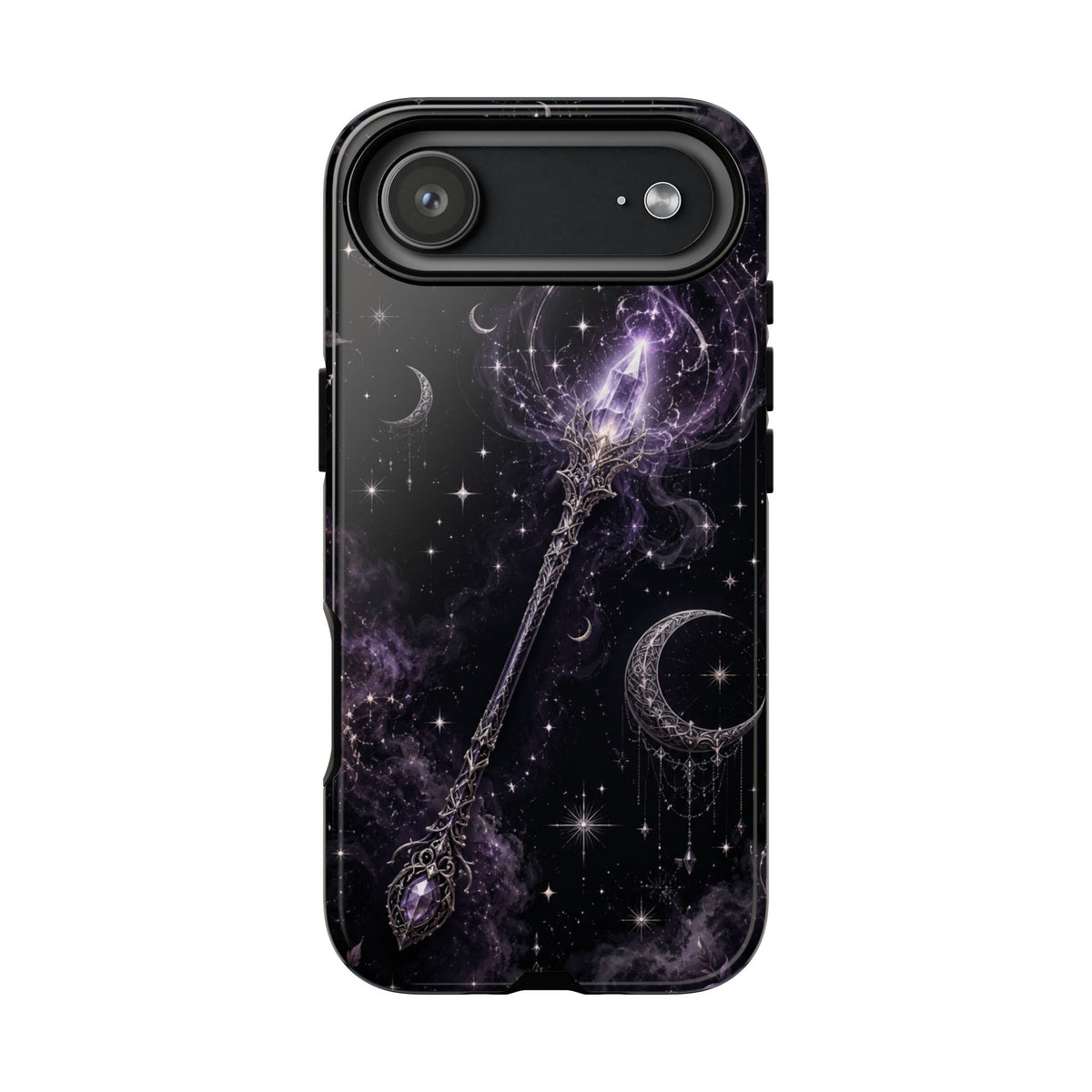 Celestial Magic Wand Phone Case — Mystic Moon & Stars Galaxy Tough Case