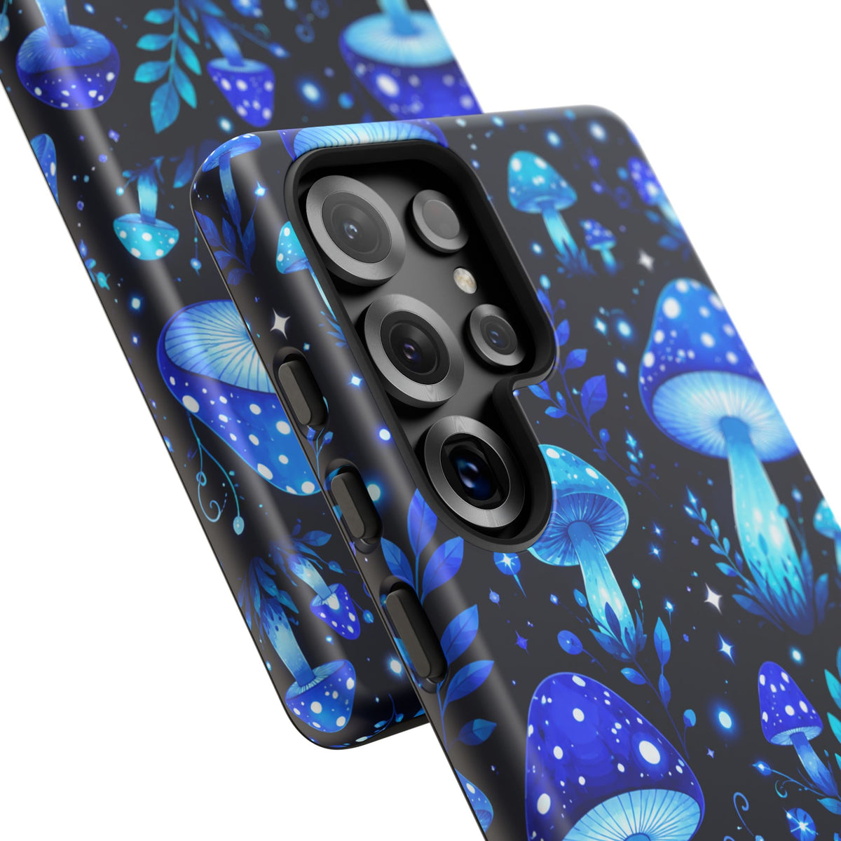 Blue Glowing Mushrooms Phone Case — Psychedelic Fungi Tough Case