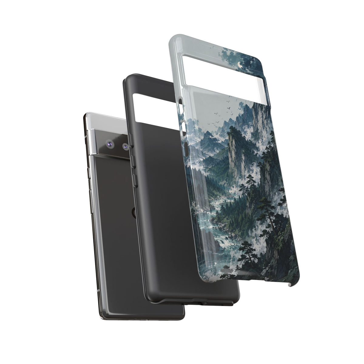 Mountain Landscape Phone Case — Misty Peaks Protective Tough Case