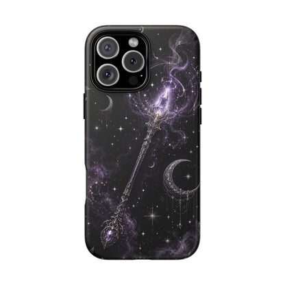 Celestial Magic Wand Phone Case — Mystic Moon & Stars Galaxy Tough Case