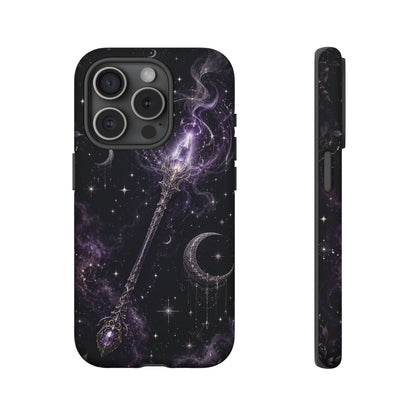 Celestial Magic Wand Phone Case — Mystic Moon & Stars Galaxy Tough Case