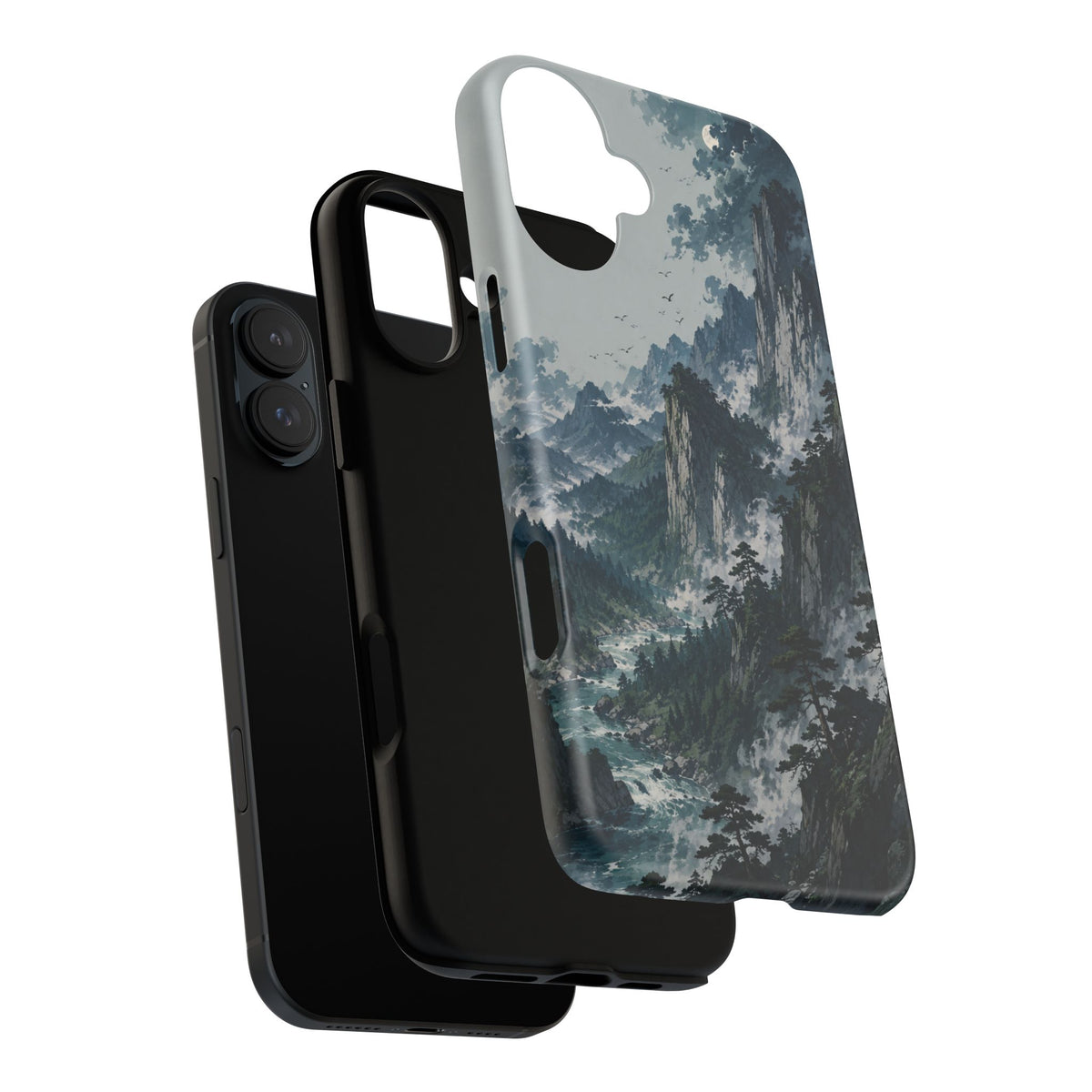 Mountain Landscape Phone Case — Misty Peaks Protective Tough Case