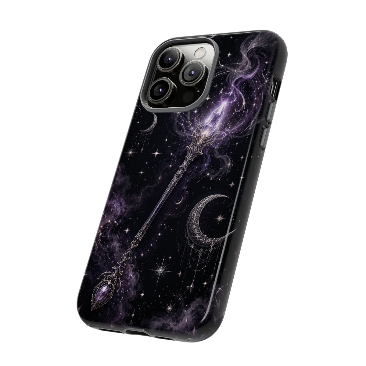 Celestial Magic Wand Phone Case — Mystic Moon & Stars Galaxy Tough Case