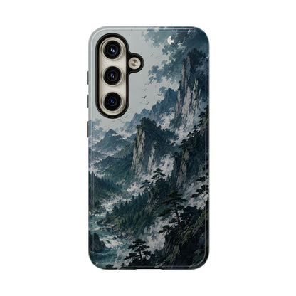 Mountain Landscape Phone Case — Misty Peaks Protective Tough Case