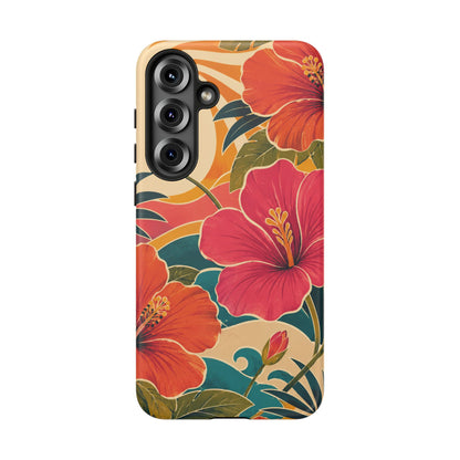 Tropical Floral Tough Phone Case — Sunset Vibes  Protective Cover