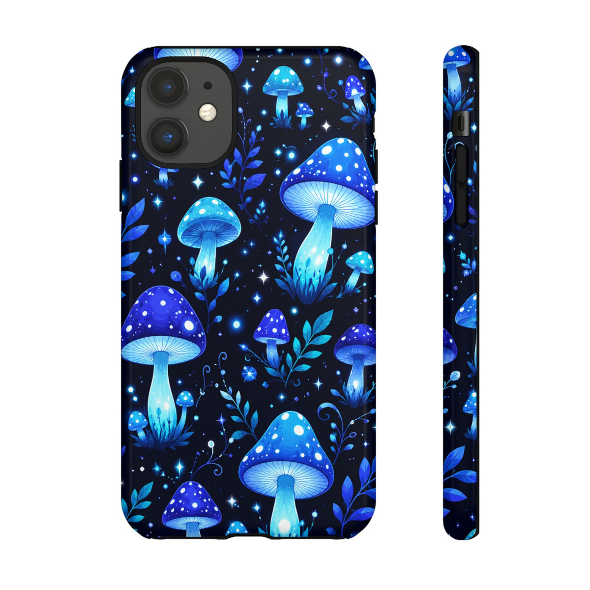 Blue Glowing Mushrooms Phone Case — Psychedelic Fungi Tough Case