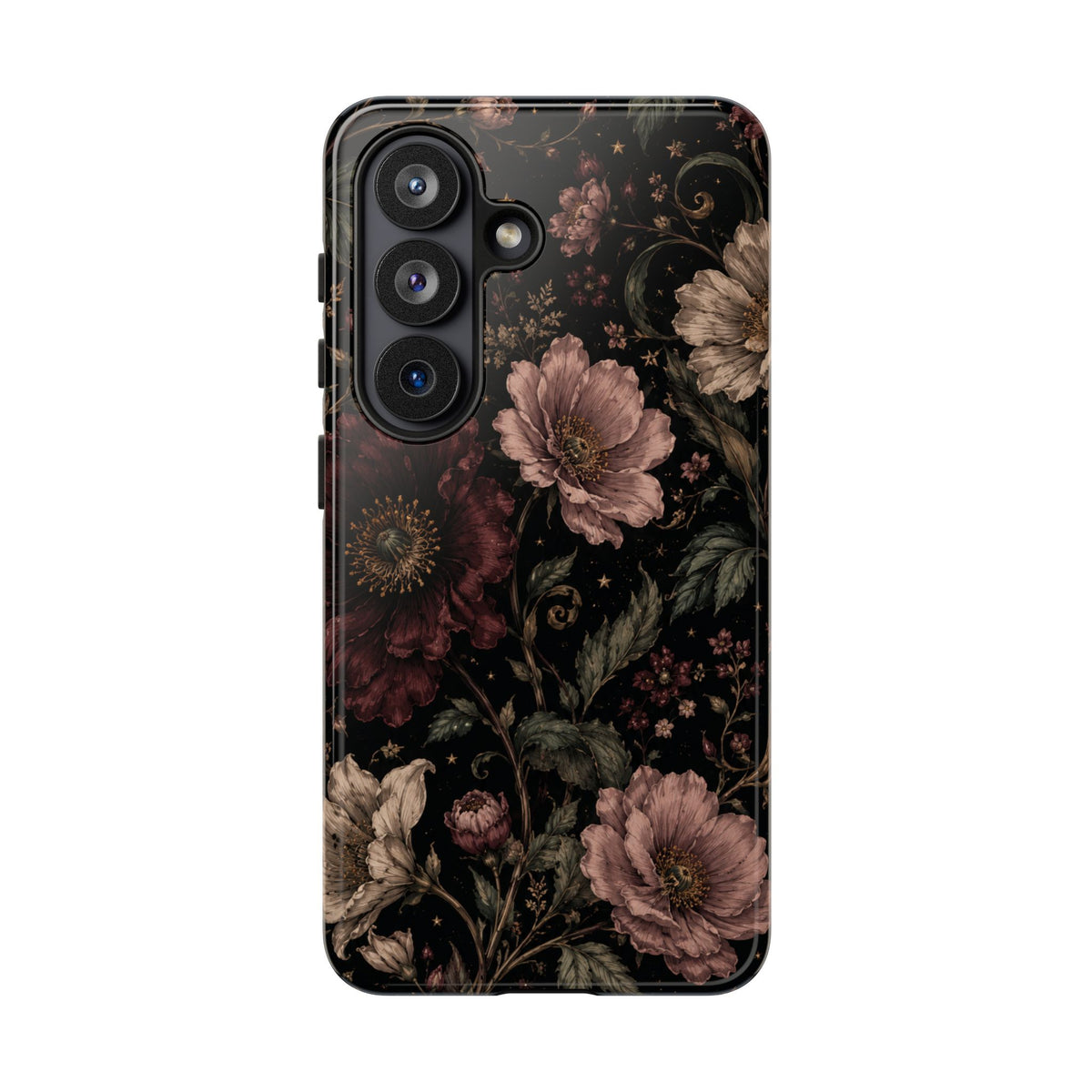 Floral Phone Case — Vintage Dark Botanical Protective Cover