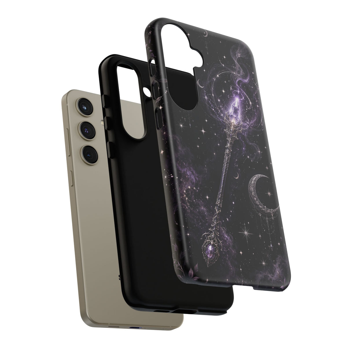 Celestial Magic Wand Phone Case — Mystic Moon & Stars Galaxy Tough Case
