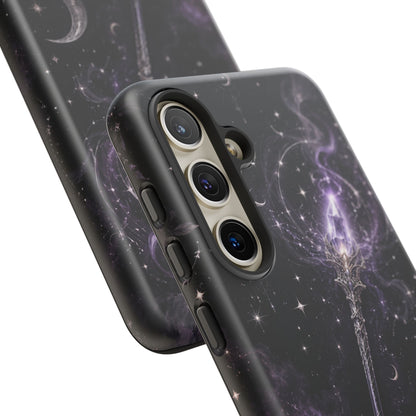 Celestial Magic Wand Phone Case — Mystic Moon & Stars Galaxy Tough Case