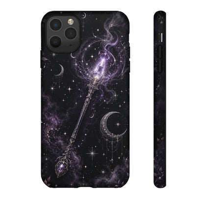 Celestial Magic Wand Phone Case — Mystic Moon & Stars Galaxy Tough Case