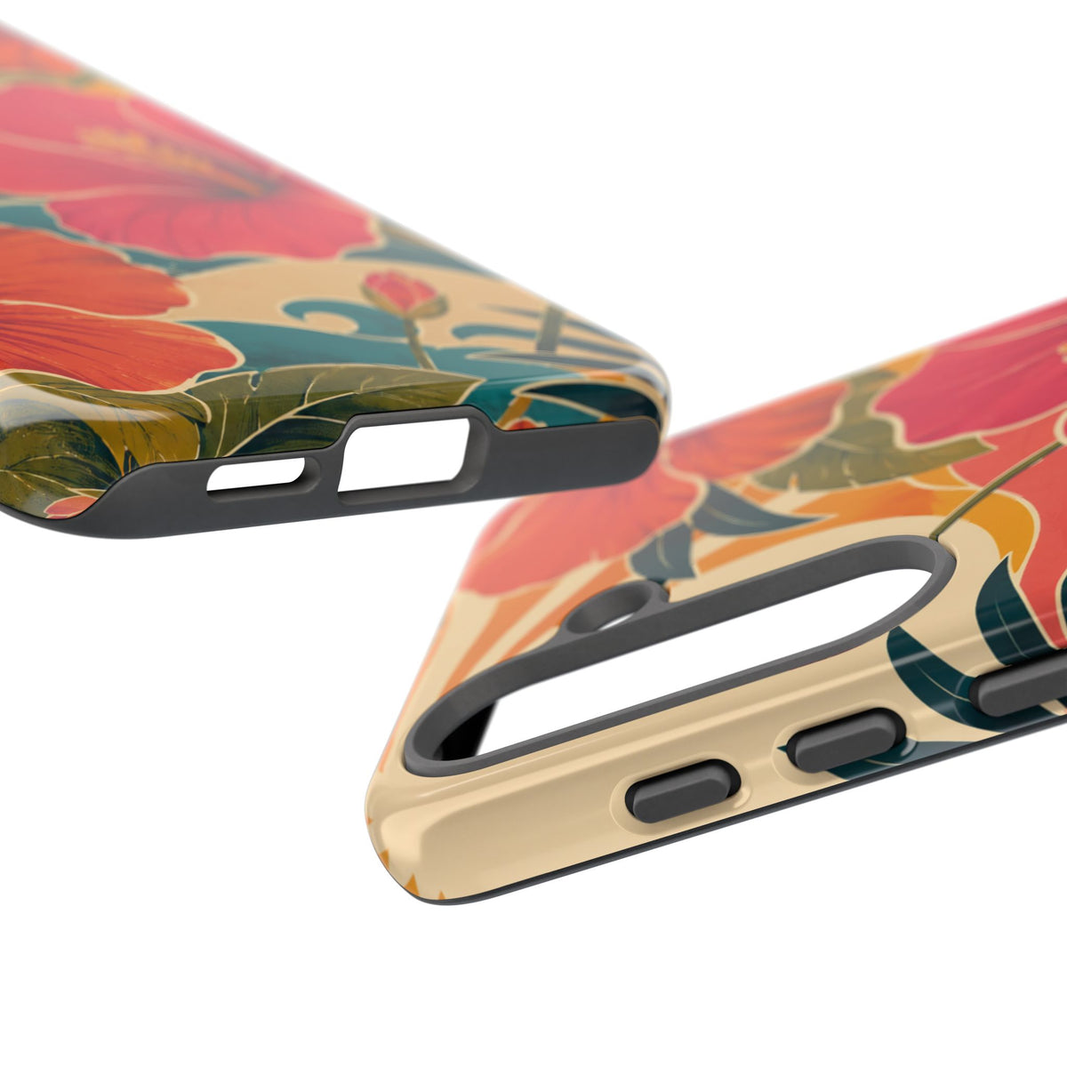 Tropical Floral Tough Phone Case — Sunset Vibes  Protective Cover